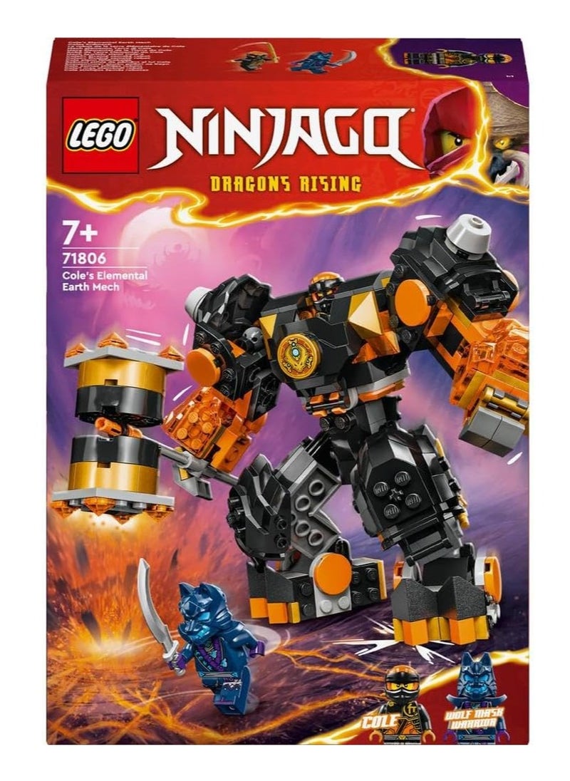 LEGO - Lego Ninjago Coles Elemental Earth Mech 71806 Building Blocks Toy Set; (235 Pieces) - Image 1