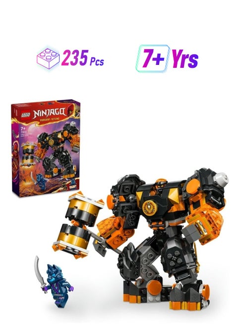 Lego Ninjago Coles Elemental Earth Mech 71806 Building Blocks Toy Set; (235 Pieces)