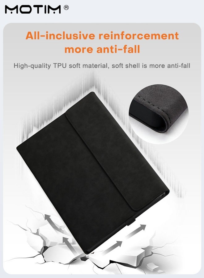 Motim 2Pcs/Set Laptop Sleeve Case with Leather Bag Compatible with Microsoft Surface Pro 11/10/9, Shock Absorbing and Drop Resistant Case, Protective Shell Case, Multiple Angle Stand with Pen Holder - Image 4