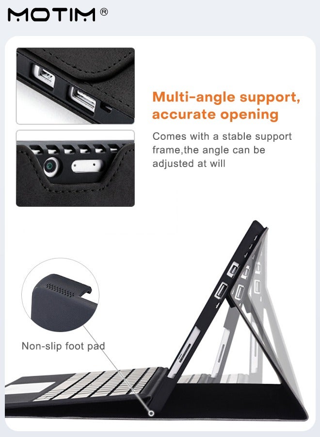 Motim 2Pcs/Set Laptop Sleeve Case with Leather Bag Compatible with Microsoft Surface Pro 11/10/9, Shock Absorbing and Drop Resistant Case, Protective Shell Case, Multiple Angle Stand with Pen Holder - Image 3