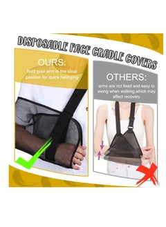 Y&D 2 Pcs Mesh Arm Shoulder Sling Adjustable Immobilizer for Shower Breathable Rotator Cuff Solution Lightweight Brace Black Supports Supporting Elbow Wrist  - Image 2