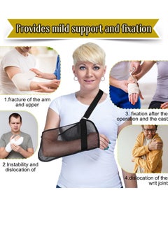 Y&D 2 Pcs Mesh Arm Shoulder Sling Adjustable Immobilizer for Shower Breathable Rotator Cuff Solution Lightweight Brace Black Supports Supporting Elbow Wrist  - Image 5