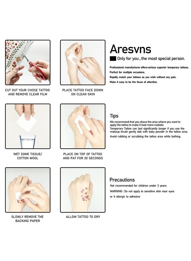 Aresvns Metallic Temporary Tattoo 50+,8 Sheets Gold Silver Fake Tattoos for Women Teen Girls,Flash Jewelry Tattoos,Gold Boho Tattoos Waterproof and long lasting