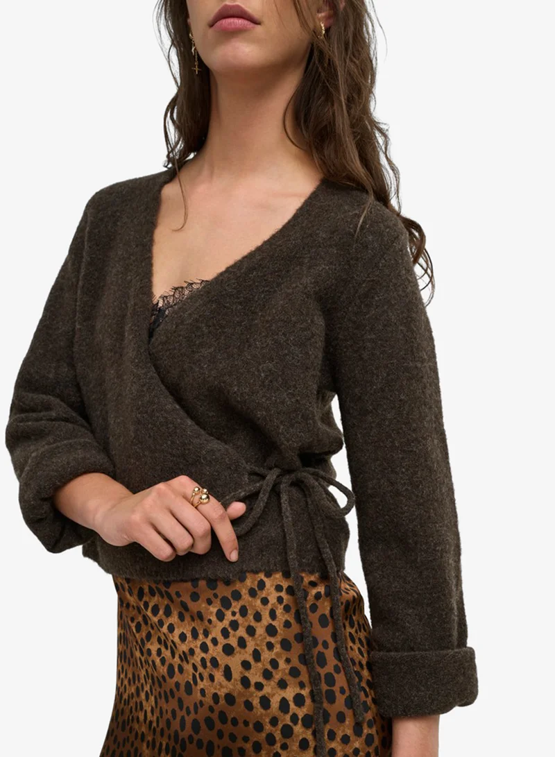Only  Onlliva V-Neck Wrap Knit Cardigan for Women | Best Price UAE