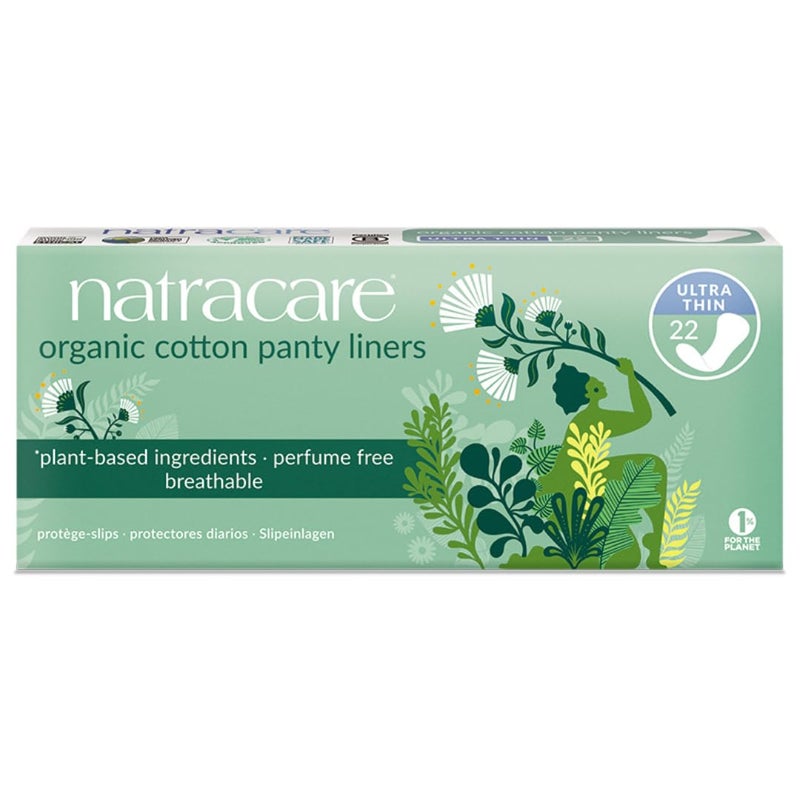 Natracare Organic Cotton Ultra Thin Panty Liners, Made with Certified Organic Cotton (1 Pack, 22 Liners Total) - Image 1