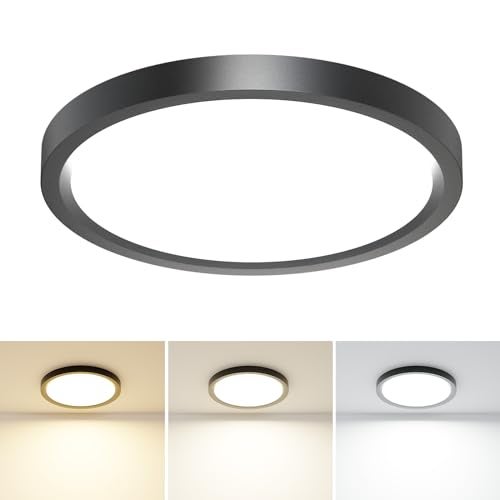 hepside 1PACK LED Flush Mount Ceiling Light, 3CCT Selectable 3000K-4000K-6500K & 100W Equivalent Modern Kitchen Ceiling Light Fixture 15W 1500Lm 7.5 Inch for Bathroom Closet Laundry Bedroom Hallway - Image 1