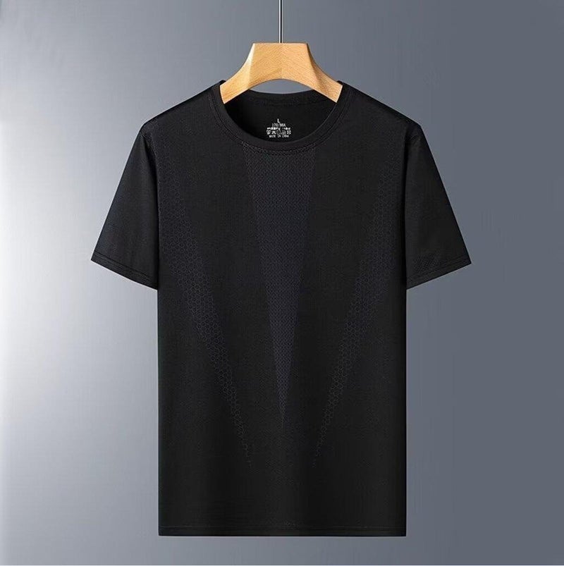 Short-Sleeved T-Shirt Men'S Summer Ice Silk All-Match Half-Sleeved Men'S Casual Plus Size T-Shirt Men'S Quick-Drying Loose Top T-Shirt - Image 1