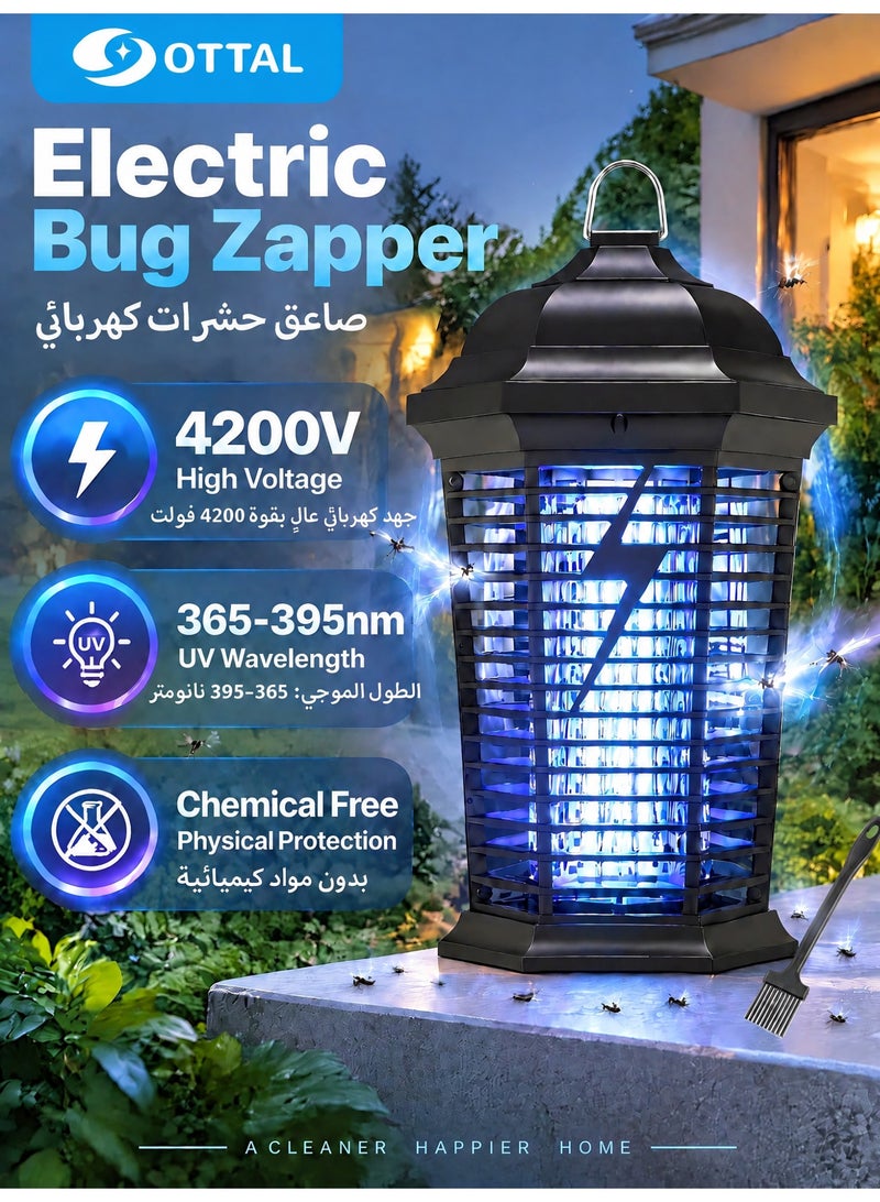 OTTAL Electric Mosquito Killer, 4200V Powerful Bug Zapper & Insect Killer with 20W 365nm UV Light, Fly Killer Trap for Indoor & Outdoor Use, Home, Patio, Yard & Camping - Image 1