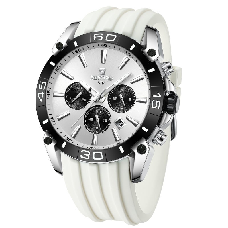 Reward Silicone Band Sports Watch New Men'S Quartz Multifunctional Three-Eye Six-Pin Chronograph 831105 - Image 1