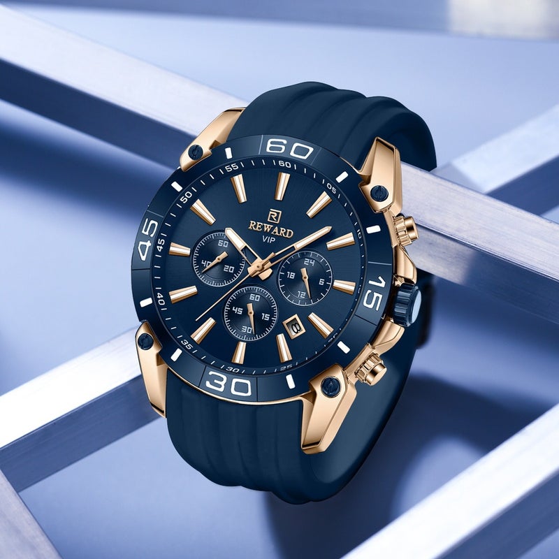 Reward Silicone Band Sports Watch New Men'S Quartz Multifunctional Three-Eye Six-Pin Chronograph 831105 - Image 3