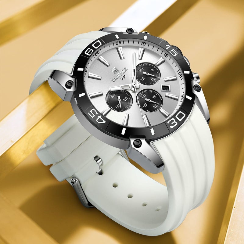 Reward Silicone Band Sports Watch New Men'S Quartz Multifunctional Three-Eye Six-Pin Chronograph 831105 - Image 4