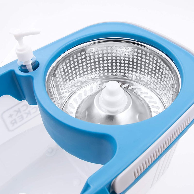 BLACK+DECKER BLACKDECKER BXBK0001GBIN 360 Rotating Spin Mop Bucket with Stainless Steel Drum with Microfibre Replaceable Mop Head and Telescopic Handle - Image 4