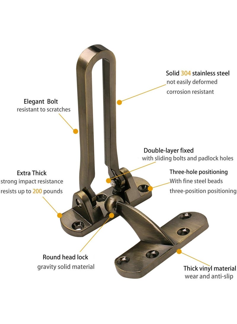 HOMESTAR Door Reinforcement Lock Latch Swing Bar Lock for Home Security Front Door Locks for Kids Thicken Solid Aluminium Alloy - Image 2