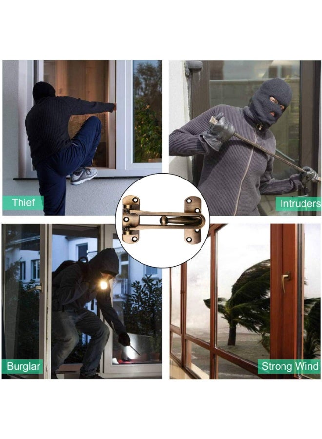 HOMESTAR Door Reinforcement Lock Latch Swing Bar Lock for Home Security Front Door Locks for Kids Thicken Solid Aluminium Alloy - Image 4