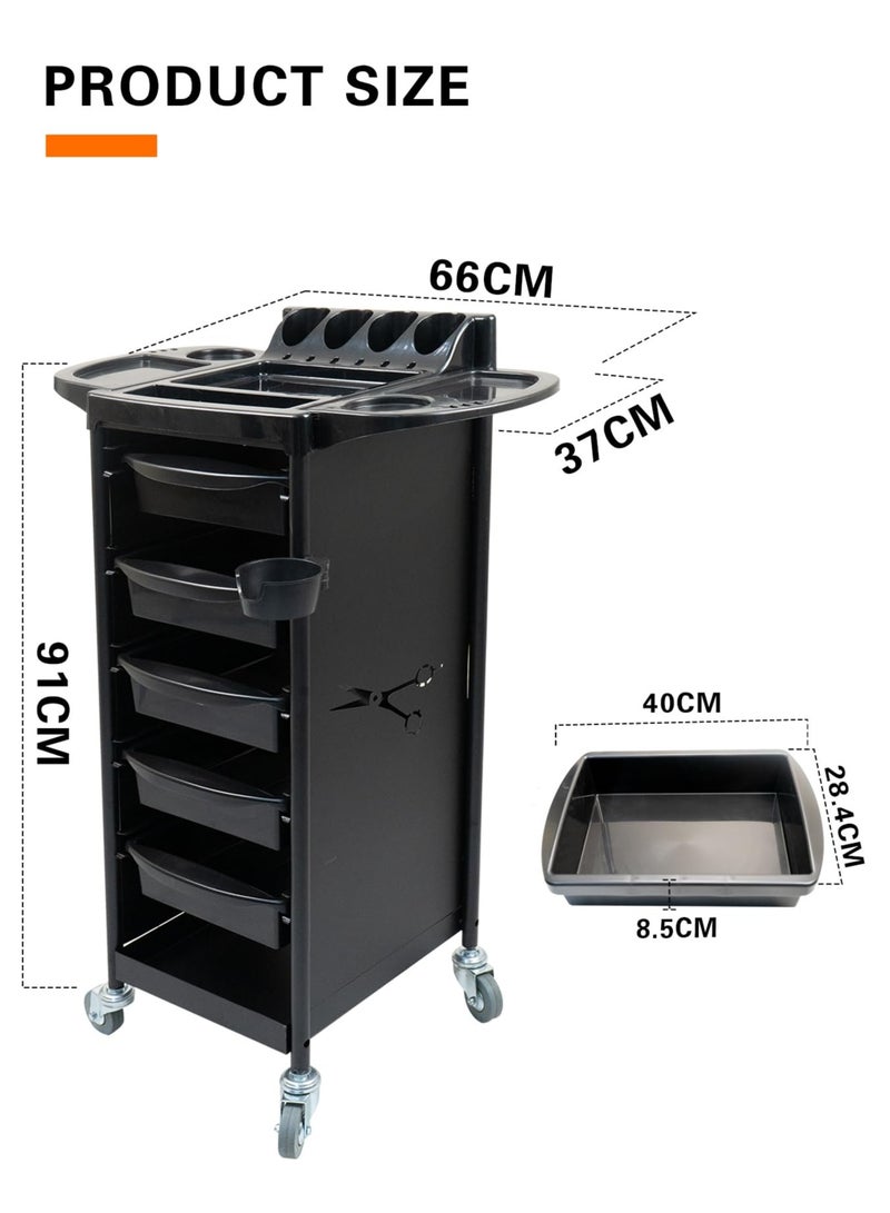 Salon Tool Trolley with Tray Beauty Cart for Barber Use Equipment