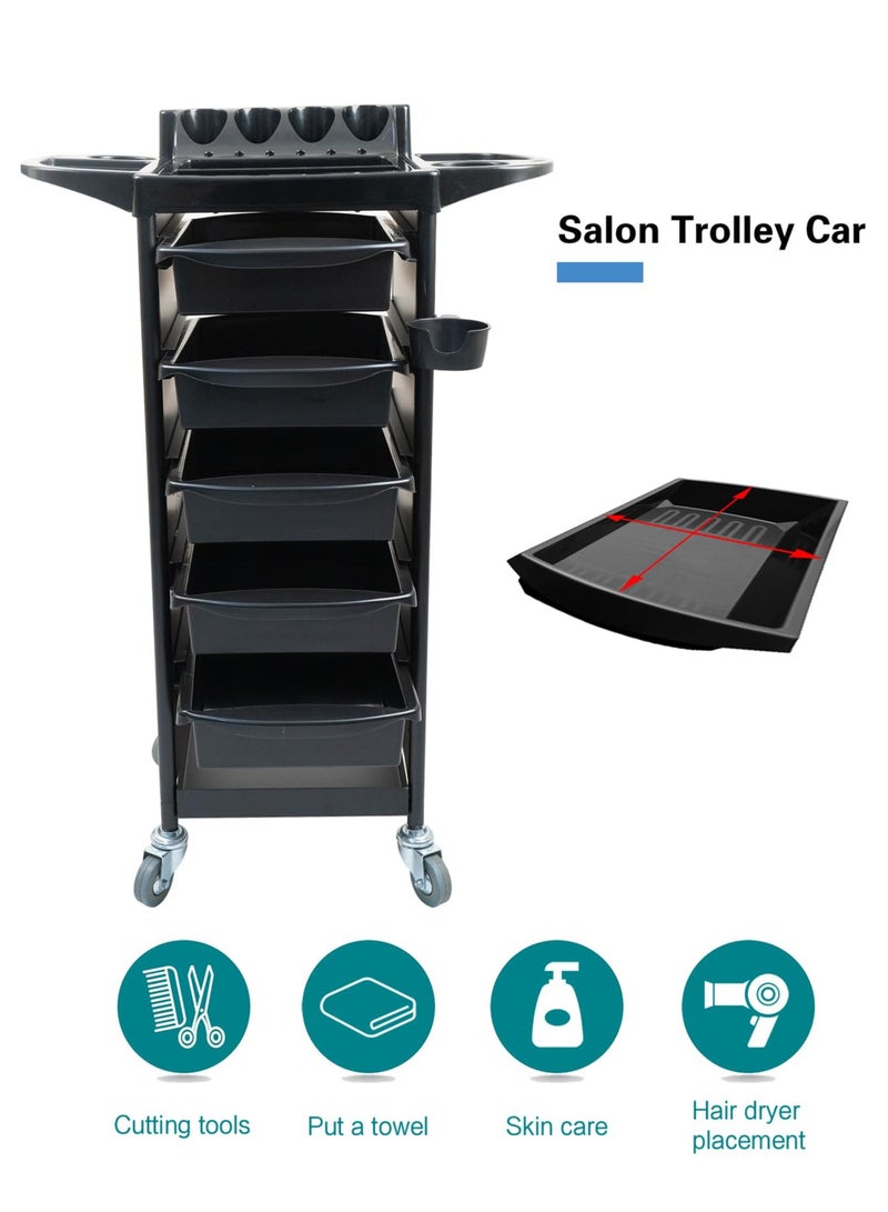 Salon Tool Trolley with Tray Beauty Cart for Barber Use Equipment