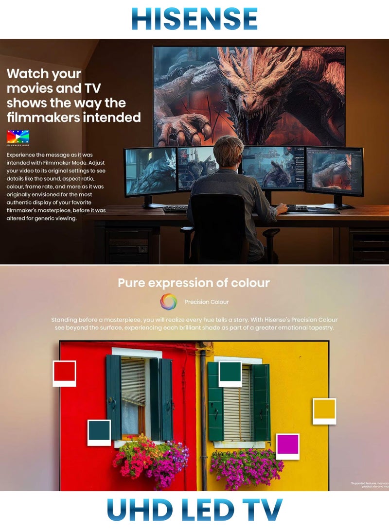 Hisense 55-Inch 4K UHD A6Q Smart TV With 60Hz Display | Dolby Vision, Dolby Audio, VIDAA Smart OS, AI 4K Upscaler, Netflix, YouTube, Prime Video, Game Mode PLUS 60hz | International Model - 2025 UHD A6Q Model TV 55A6Q Black - Image 5