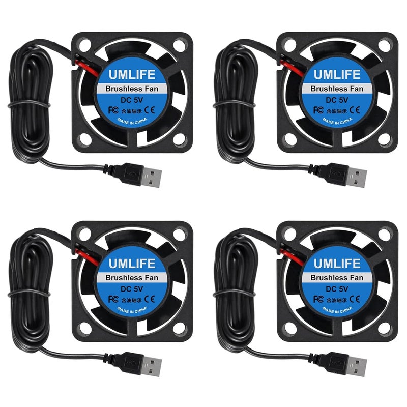 UMLIFE 4pcs USB 5V DC Fan 2510 Small 2 pin Cooling Cooler Computer 25mm X 10mm 25x25x10 - Image 1