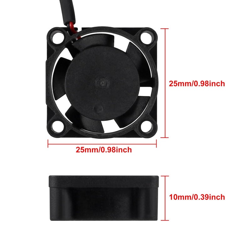UMLIFE 4pcs USB 5V DC Fan 2510 Small 2 pin Cooling Cooler Computer 25mm X 10mm 25x25x10 - Image 2