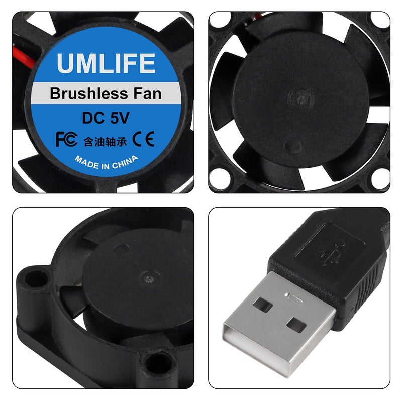 UMLIFE 4pcs USB 5V DC Fan 2510 Small 2 pin Cooling Cooler Computer 25mm X 10mm 25x25x10 - Image 3