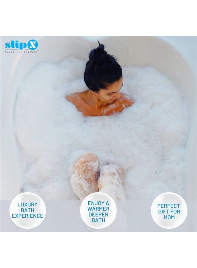SlipX Solutions Bottomless Bath | Overflow Drain Cover for Tub | Best Gifts for Mom, Spa & Bath Accessories | Drain Block, Water Stopper Plug | Bath Essentials for Women | 4" Diameter, Aqua - Image 3
