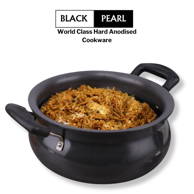 VINOD Vinod Black Pearl Hard Anodised Non Stick Handi with Lid - 2 Litre, Mini | 3.25mm | Biryani Pot | Metal Spoon Friendly | Gas Stove Compatible | 2 Year Warranty | Toxin Free - Black  - Image 3