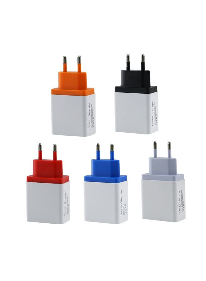 NIBEMINENT 3-Port Charging Travel Adapter White/Orange - Image 2