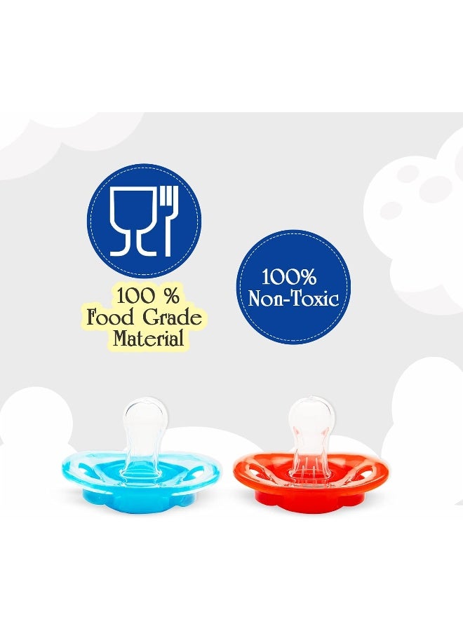 Mee Mee Soft Nipple Baby Pacifier, Red/Blue - Image 4