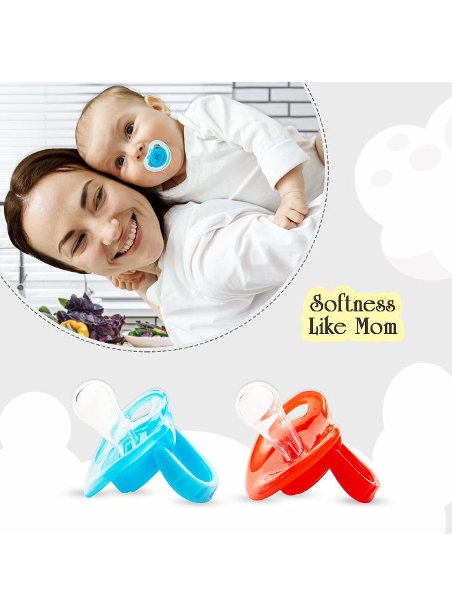 Mee Mee Soft Nipple Baby Pacifier, Red/Blue - Image 3