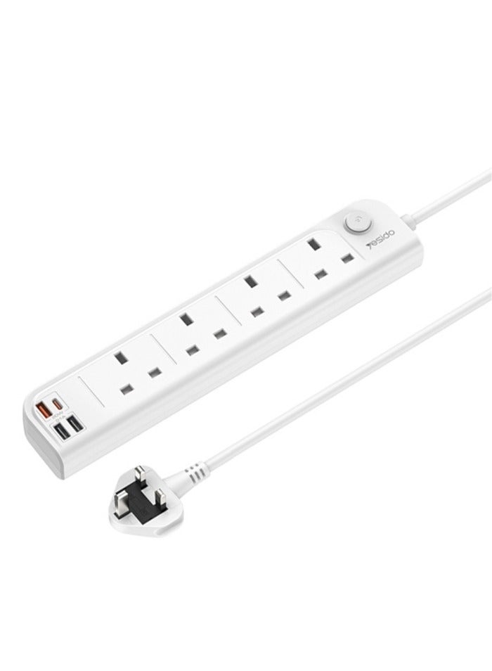 Yesido Yesido MC23 3M Home High Power Fast Charging Socket, UK Plug - White  - Image 1