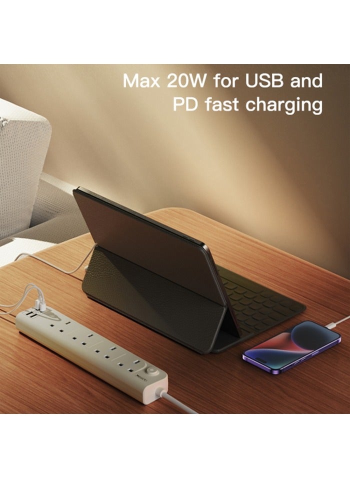Yesido Yesido MC23 3M Home High Power Fast Charging Socket, UK Plug - White  - Image 5