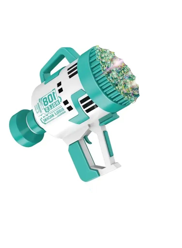 VIO 108 Hole Bubble Machine Gun Blower with Colorful Lights Fun Bubble Maker Toy for Kids Perfect for Birthday Parties Celebrations Outdoor Summer Fun Great Gift for Toddlers Girls Boys Bubble Blaster Toy - Image 1