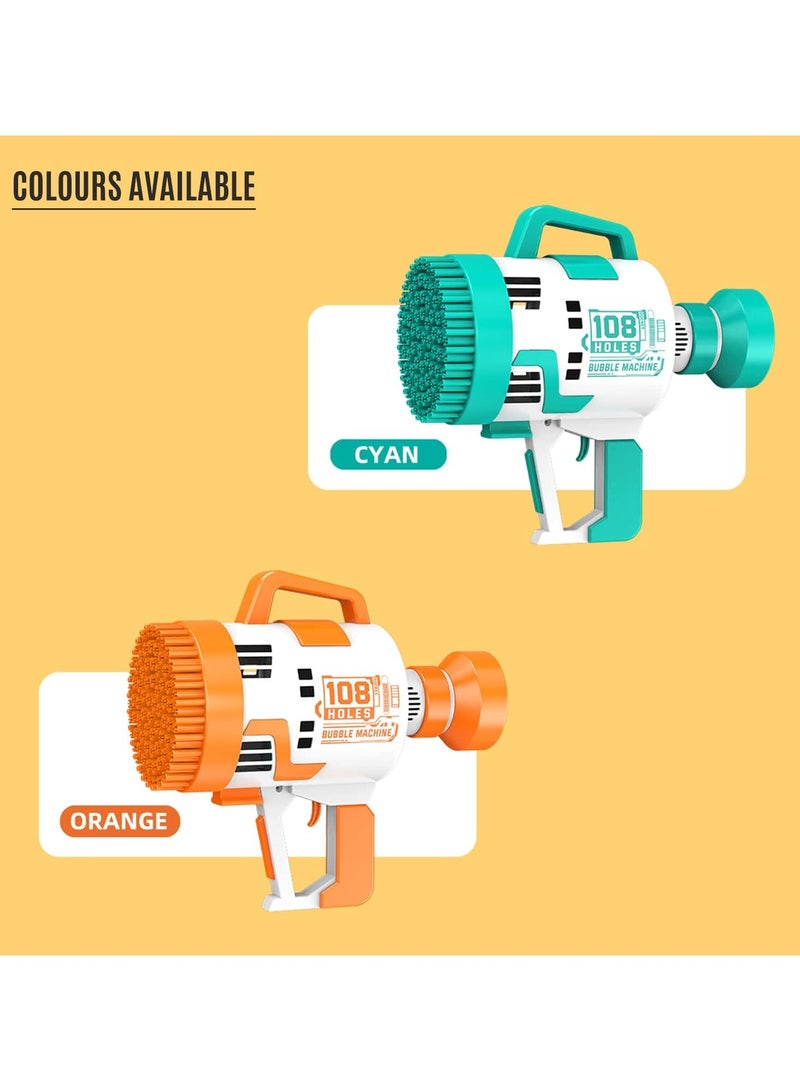 VIO 108 Hole Bubble Machine Gun Blower with Colorful Lights Fun Bubble Maker Toy for Kids Perfect for Birthday Parties Celebrations Outdoor Summer Fun Great Gift for Toddlers Girls Boys Bubble Blaster Toy - Image 5