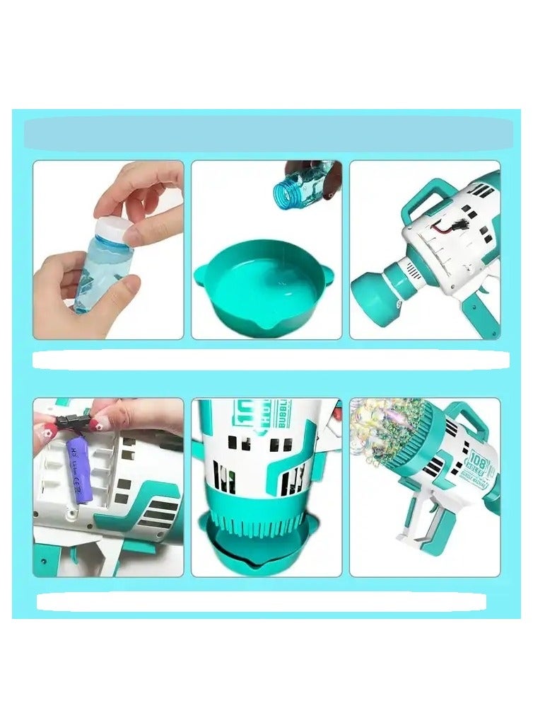 VIO 108 Hole Bubble Machine Gun Blower with Colorful Lights Fun Bubble Maker Toy for Kids Perfect for Birthday Parties Celebrations Outdoor Summer Fun Great Gift for Toddlers Girls Boys Bubble Blaster Toy - Image 4