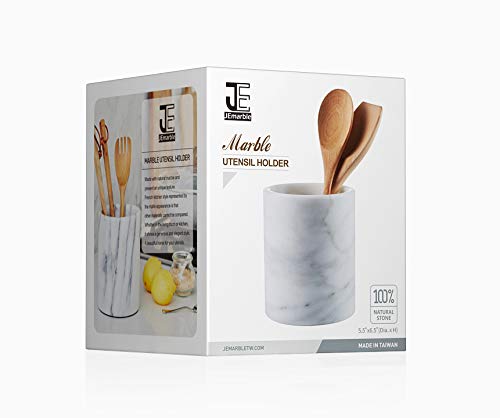 JEmarble Utensil Holder 5.5x6.5 inch(White) Crock Kitchen tools for Cooking Countertop Non-slip large capacity wine cooler - Image 5