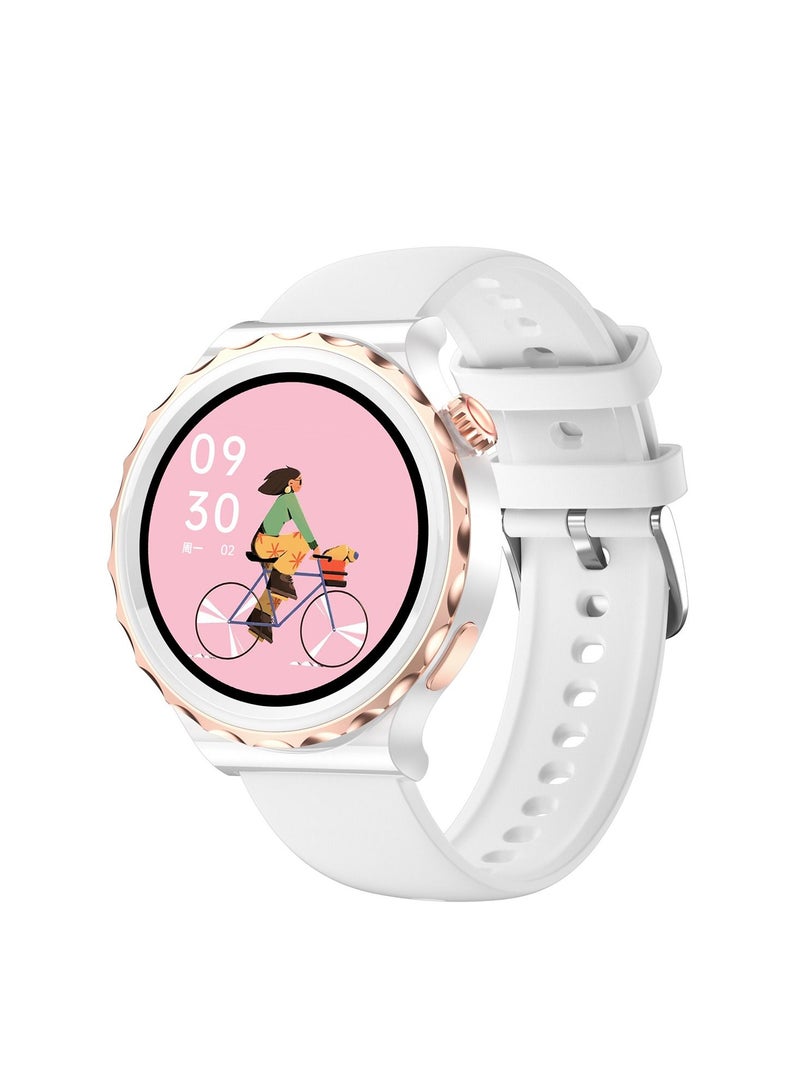 GULFLINK Smart Watch for Android and iOS Phones Compatible with Apple iPhone and Samsung White/Gold - Image 1