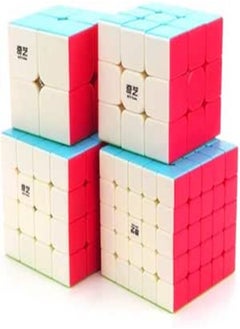 CuberSpeed CuberSpeed Speedcubing Bundle Qidi S 2X2 & Warrior W 3x3 & Qiyuan S 4X4 & qizheng s 5X5 Stickerless Bright Magic Cube Stickerless Speed Cube Set with Secret Tutorial Book 