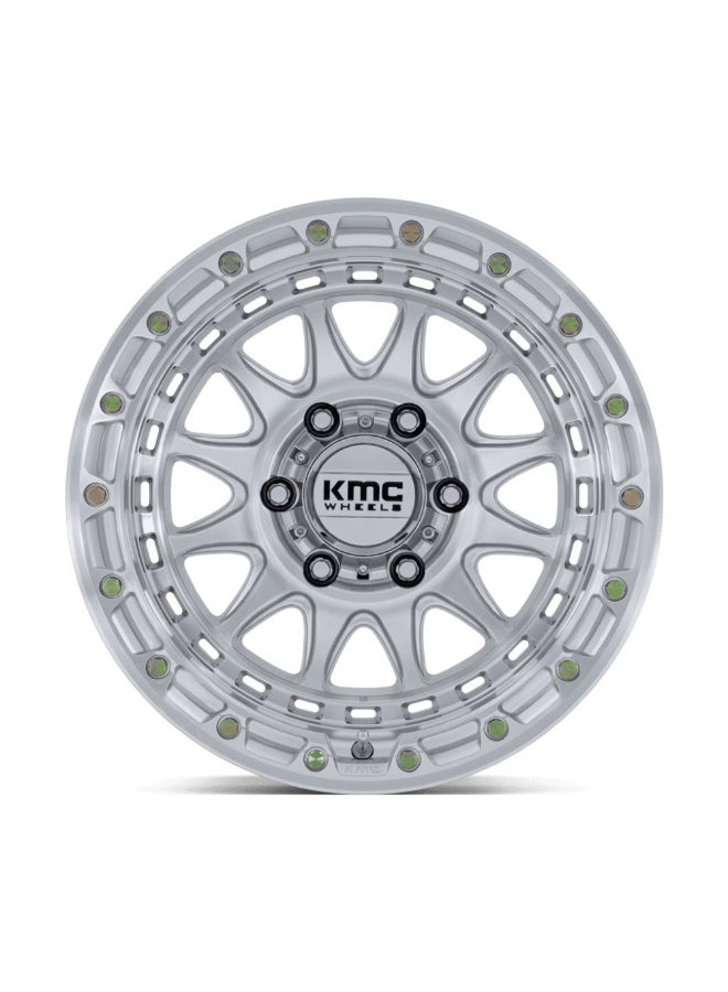 KMC KM556 CRUX 17X8.5 6X135 ET25 CB87.1 GLOSS SILVER / MACH FACE - Image 3