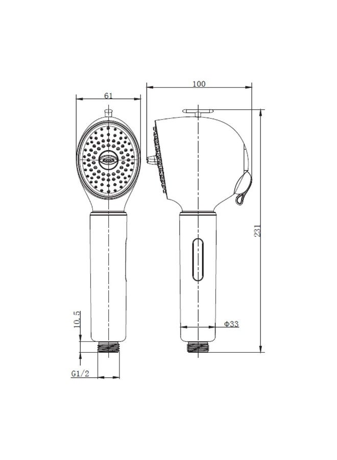 DANUBE HOME Milano Ina Baby Hand Shower Set - Yellow Finish Adjustable Pressure Abs/Acrylic Handheld Shower Kit With Multiple Spray Patterns Water Saving Handshower Head For Baby Bath Easy Installation - Image 3