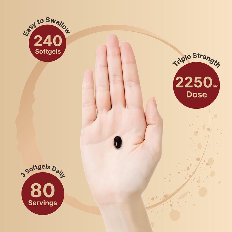 NatureBell جينسنغ كوري أحمر 2,250 ملغ لكل حصة، 240 كبسولة لينة | جذر بانكس جينسنغ، موحد بنسبة 10% من الجينسنوسيدات، غير معدلة وراثيًا، تدعم الطاقة، أداء الذكور، ونظام المناعة - Image 4