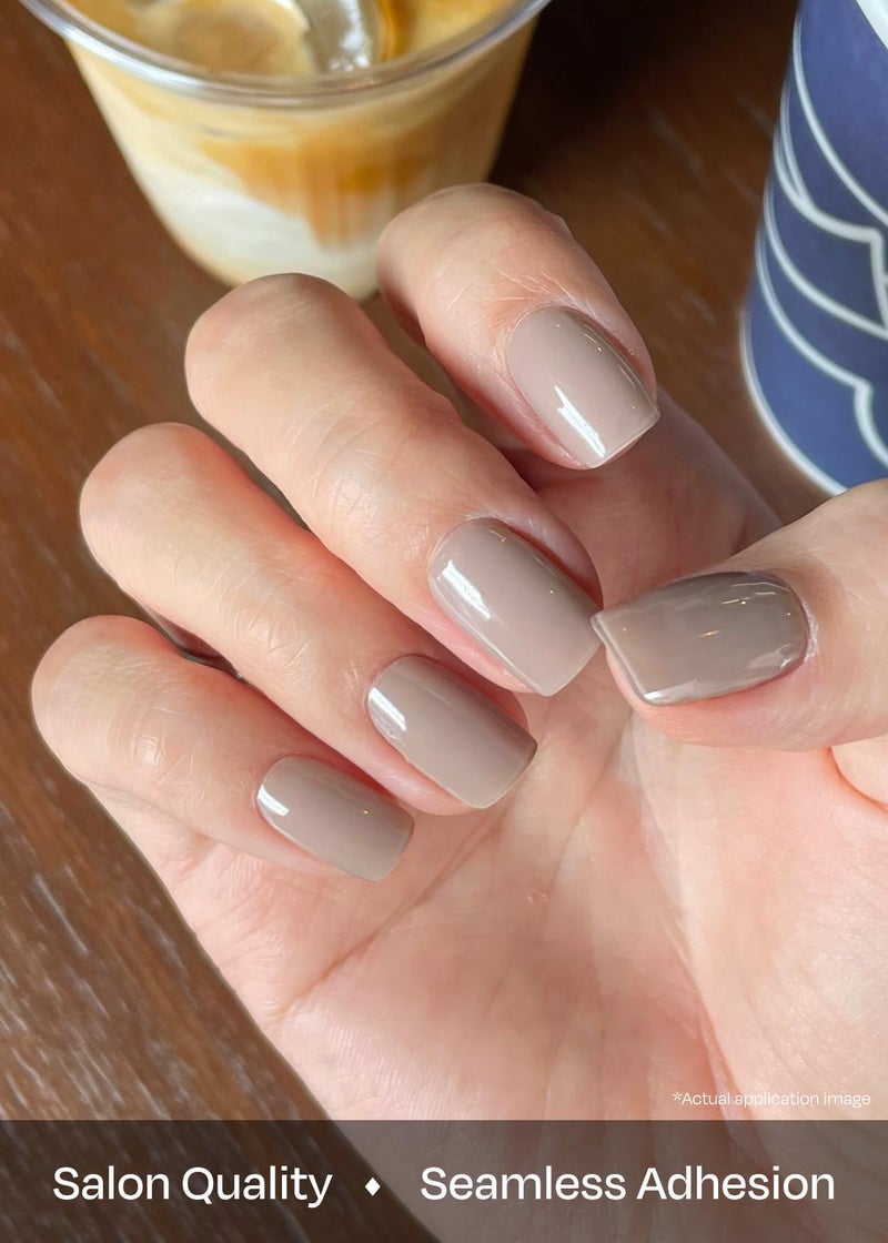 ohora Semi Cured Gel Nail Strips (N Cream Beige) - Nude, Solid, Works with Any UV/LED Lamps, Salon-Quality, Long Lasting, Easy to Apply & Remove - Includes 2 Prep Pads, Nail File & Wooden Stick - Image 4