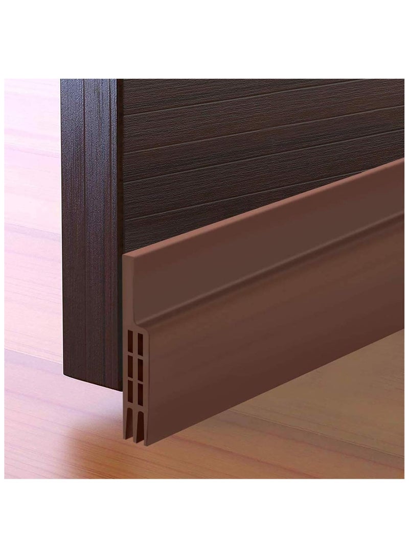 Adhesive Under Door Sweep Weather Stripping Soundproof Rubber Bottom Seal with Wider Strong for Interior Exterior Doors Guard Against Drafts Dust Noise Animals (1M*1 Brown) - Image 1