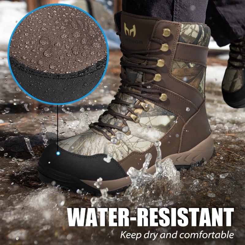 Hunthor Hunting Boots for Men, Leather with EVA Midsole, Insulated Waterproof Hiking Next Camo G2 Outdoor Boots, Lightweight and Breathable Shoes for Outdoor Activities (Next Camo G2, Size 7) - Image 4