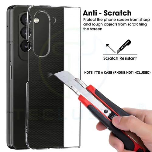 T TECLUSIVE Slim Transparent Case Cover Compatible for Galaxy Fold 6 | Shockproof Protective Hard Crystal Clear Case with Camera Protection for Galaxy Z Fold 6 | Lifetime Non Yellow - Image 5