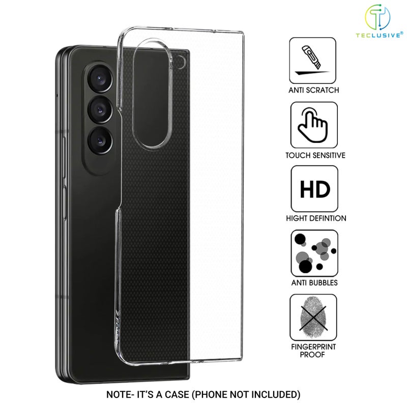 T TECLUSIVE Slim Transparent Case Cover Compatible for Galaxy Fold 6 | Shockproof Protective Hard Crystal Clear Case with Camera Protection for Galaxy Z Fold 6 | Lifetime Non Yellow - Image 3