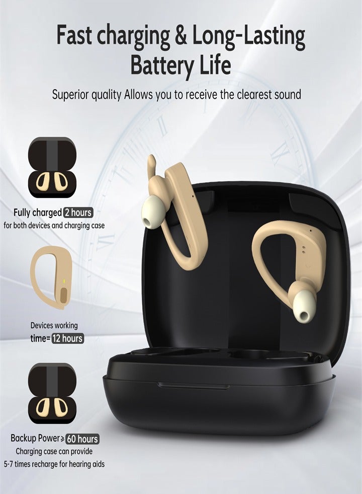 High Quality Sound Hearing Aids with Noise Cancellation, Extra Long Battery Life, Automatic Speech Recognition, Suitable for Seniors, Digital Chip Amplifier, No Screaming Hearing Aids (1 Pair) - Image 1