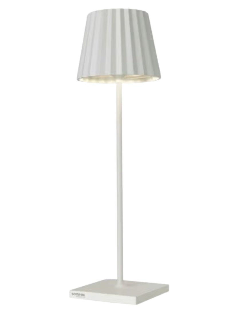 Sompex مصباح طاولة Sompex Troll 2.0 LED | IP54 (مقاوم للماء والغبار) | لونين دافئين من الضوء الأبيض | خافت لمسة بدون خطوات | داخلي وخارجي لاسلكي | ألمنيوم | ذاكرة السطوع | الارتفاع 38 سم - أبيض - Image 1