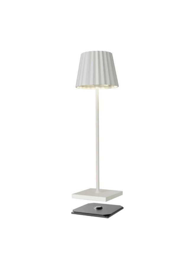 Sompex مصباح طاولة Sompex Troll 2.0 LED | IP54 (مقاوم للماء والغبار) | لونين دافئين من الضوء الأبيض | خافت لمسة بدون خطوات | داخلي وخارجي لاسلكي | ألمنيوم | ذاكرة السطوع | الارتفاع 38 سم - أبيض - Image 2