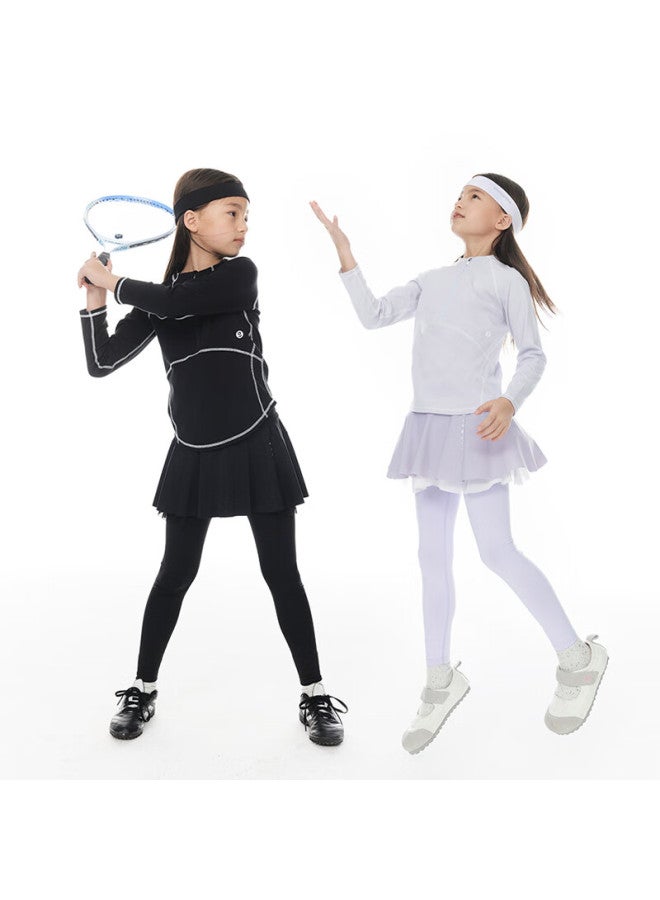 Onmygame Girls' Long-sleeve T-shirt, Spring And Autumn Style, Children's Undershirt, Antibacterial, Shihei, 140 - Image 2