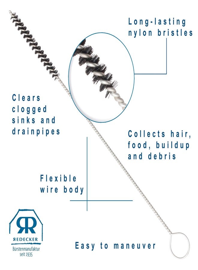 Redecker Nylon Hair Gripping Brush, 11 inches, Sturdy Wire Handle, Removes Hair from Sinks and Drain Pipes, Hanging Loop for Storage, Made in Germany - Image 5